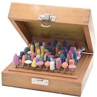 Abrasive Mounted Point Set with Wooden Box