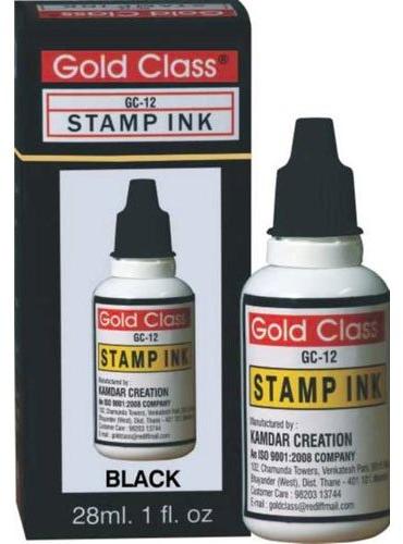 Gold Class Black Self Stamp Ink, Packaging Size : 28 ml. 1fl. oz