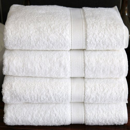 Linenpointe Terry Plain White Bath Towel, Size : 27x54 inches