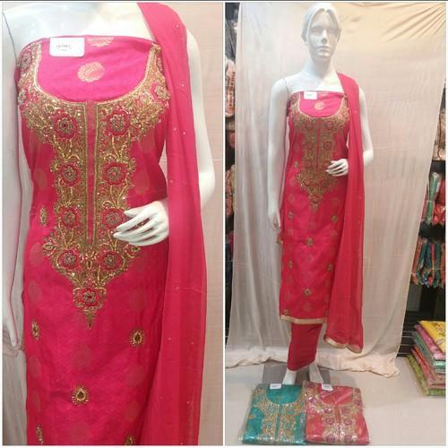 Chanderi Punjabi Suits, Occasion : Formal Wear, Party Wear, Wedding Wear