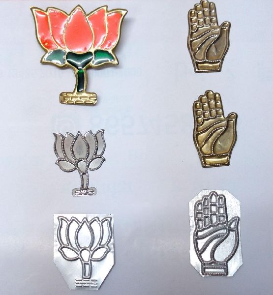 Polished Printed Metal election badges, Size : Standard