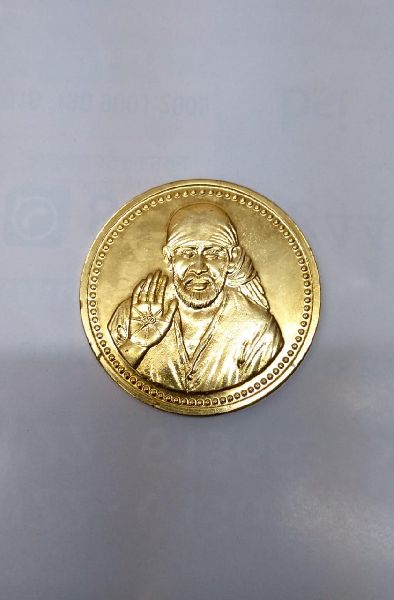 Sai Baba Engraved Gold Coin