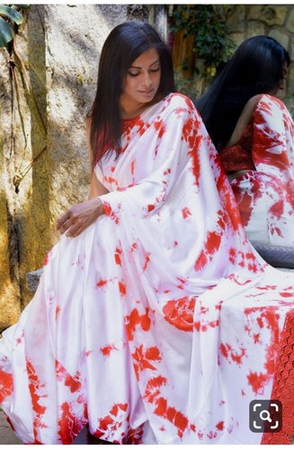 Silk crape saree, Saree Length : 6.3 m (with blouse piece)