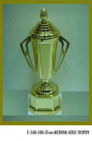 Aluminium gold plated trophy, Color : Golden (Gold Plated)