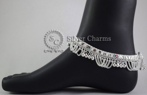 Silver Nagma Jhalar Salangai Anklets, Occasion : Casual Wear