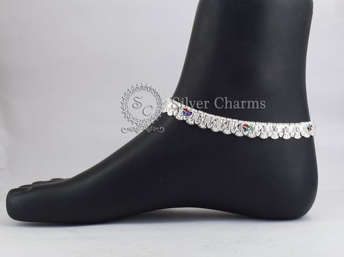 Silver Rajkoti Fancy Anklets, Occasion : Everyday