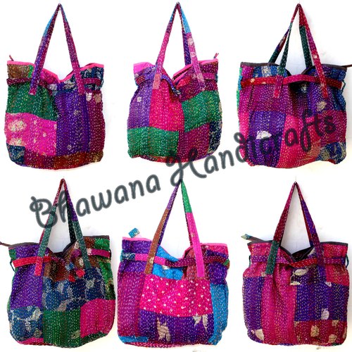 Bhawana Handicrafts Patola Silk Kantha Bags, Occasion : Casual Wear