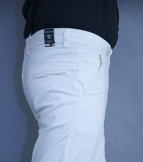 Kadls Cotton Mens White Formal Pant, Pattern : Plain, Waist Size : 28 ...