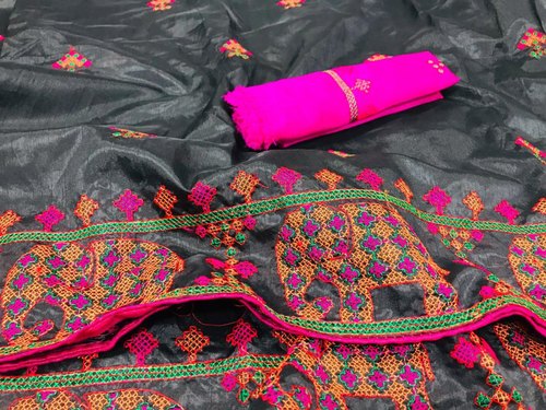 Embroidered Fancy Designer Sarees, Color : Pink