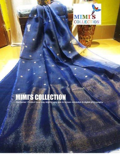 Mimi's Collection Hand woven Matka Muslin Silk Saree, Occasion : Party Wear