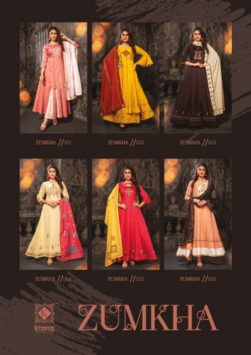  Stitched Chanderi ladies gown, Age Group : 16+