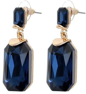 Polished Blue Crystal Earrings, Style : Antique