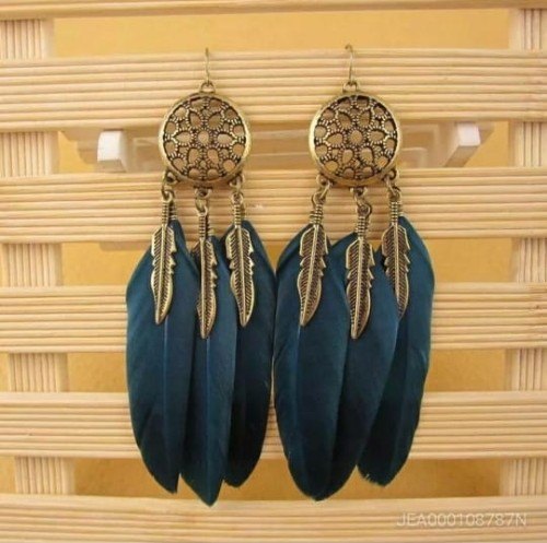 Unique feather earrings