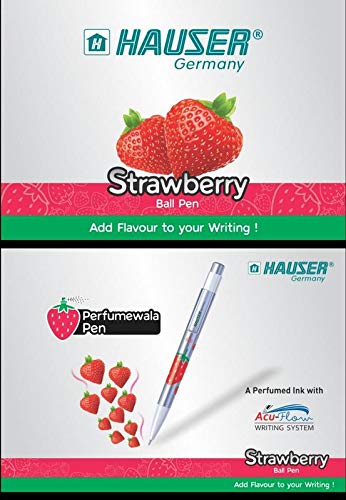 Round Blue BALL PEN STRAWBERRY KHUSHBOO WALA HAUSER, for Promotional Gifting, Writing, Style : Antique