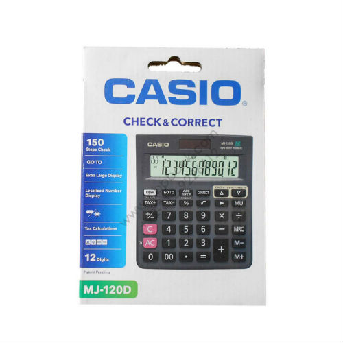 Plastic CALCULATOR MJ-120D CASIO, for Bank, Office, Personal, Shop, Feature : Durable, Fast Working