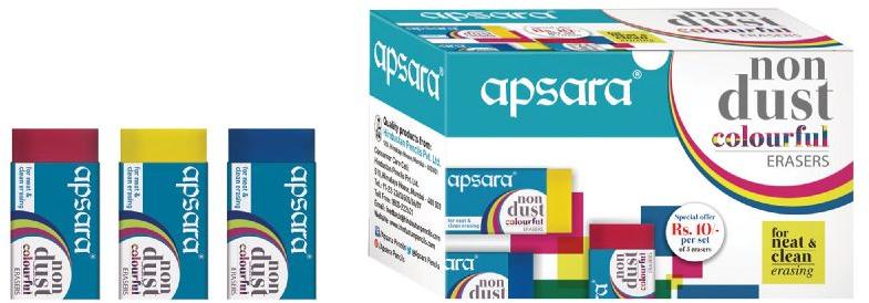 Non Dust Coloured Apsara Eraser, for Architects, Artists, Engineers, Students, Packaging Type : PAPER BOX PACKING