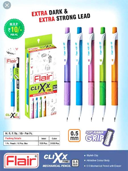 MECHANICAL PENCIL 0.5 CLIXX FLAIR, for Writing, Feature : Easy Grip, Easy To Sharp, Fine Finished