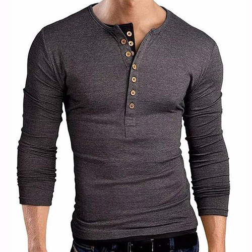 Mens Henley Neck T-Shirt by Ever Archon Impex, mens henley neck t-shirt ...