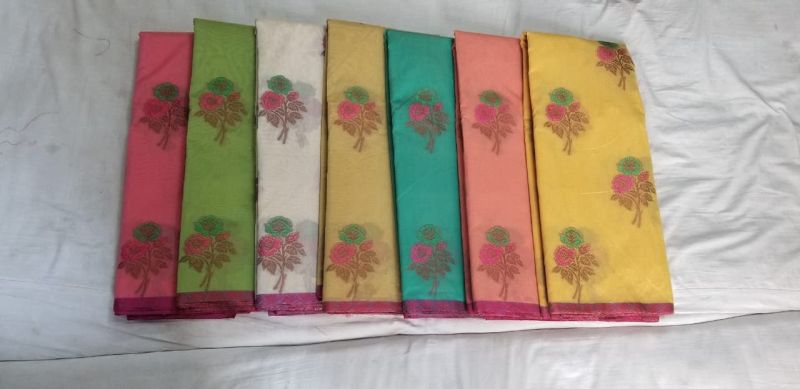 Flower Design Cotton Sarees, for Easy Washable, Pattern : Printed