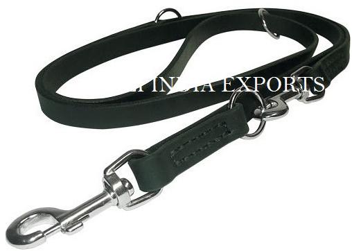 Dog Training Leather Lead with Chrome Fittings