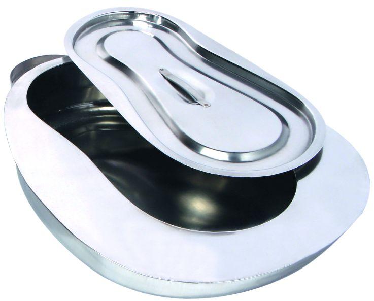 Polished Stainless Steel Female Bedpan, for Clinical, Hospital, Pattern : Plain