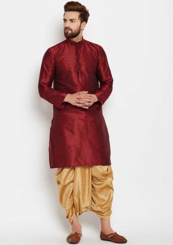 Yugalik Trendz Dhupian silk Mens Dhoti Kurta, Style : Stright cut