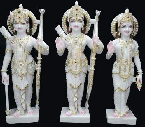 Polished Marble Ram Darbar Statue, for Home, Temple, Size : Multisizes