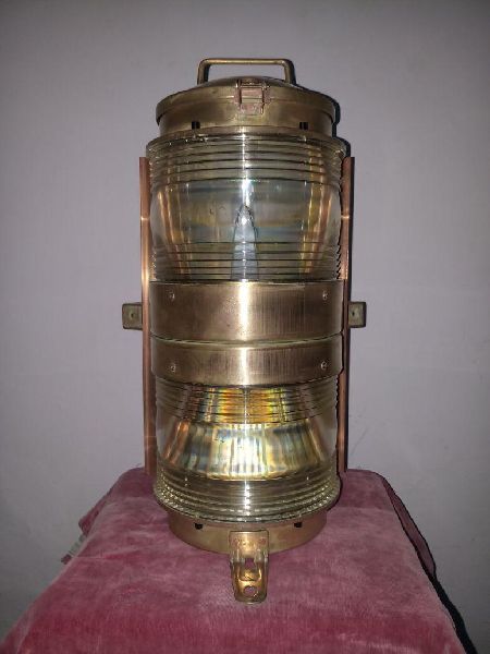 Large meteorite brass ship light