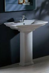 495x625x870mm Ceramic Basin with Pedestal, for Home, Hotel, Restaurant, Pattern : Plain