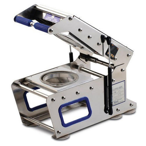 Stainless Steel Round Container Sealing Machine by Krishna Plastic