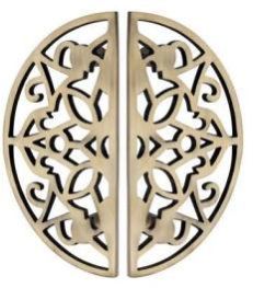 Floral Brass Double Door Handle