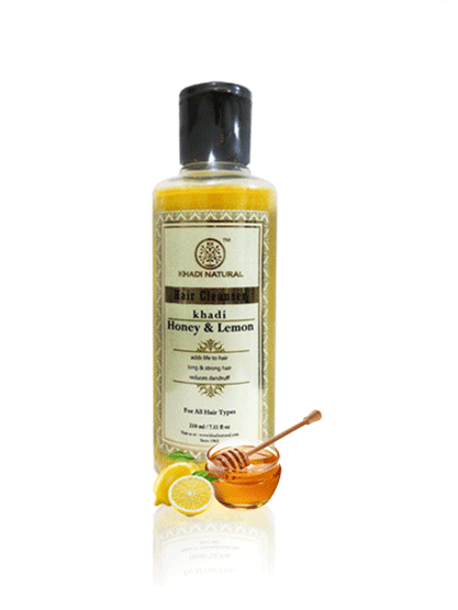 Khadi Honey & Lemon Shampoo, Packaging Type : Plastic Bottle