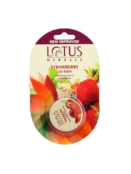 Lotus Herbals Lip Balm Strawberry 5g, Packaging Type : Jar