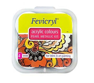 Pidilite Fevicryl Acrylic Colours Pearl Metallic Kit
