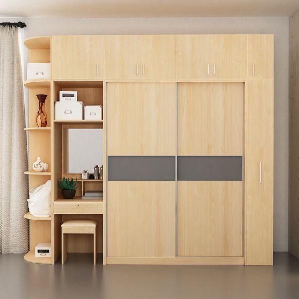 Polished Natural Wood Wardrobe with Dressing Table, for Home, Size : 60inch, 65inch, 70inch