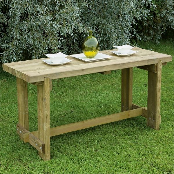 Plain Wooden Garden Table, Shape : Rectangle