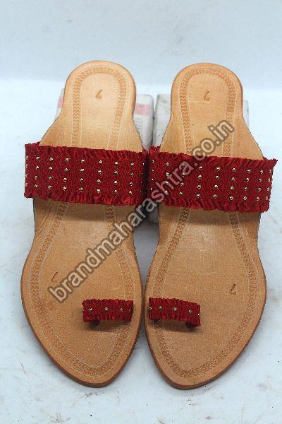 red cooper chappals