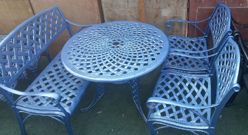 Aluminium Cast Chair Table Set (738 Grey)