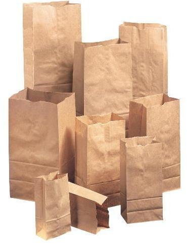 Plain Kraft Grocery Paper Bags, Technics : Handmade
