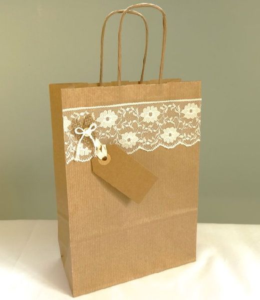 Plain Kraft Paper Gift Bags, Capacity : 1kg, 2kg