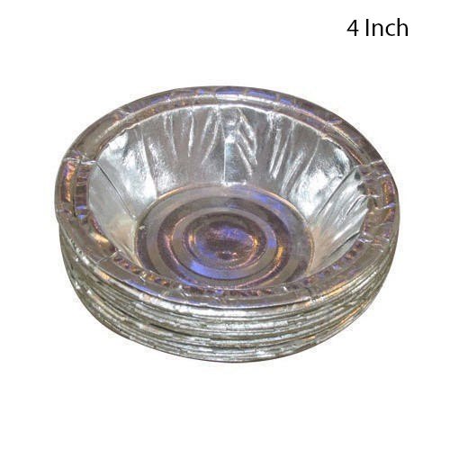 Round Disposable Silver Paper Bowl, for Used in wedding Parties, Technics : Machine Made