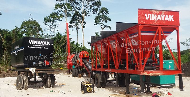 VINAYAK Mobile Drum Mix Plant, For Construction