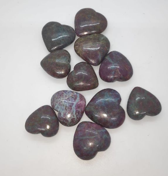 Polished Ruby Kyanite Stone Heart, for Jewellery, Feature : Durable