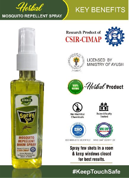 Herbal Mosquito Repellent Room Spray, Research product of CSIR-CIMAP under ministry of science and technology (Goverment of India)