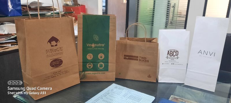 Square Bottom Paper bag with printing, for Food