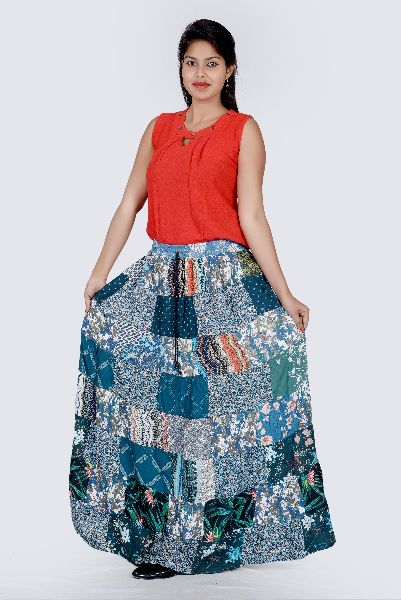 Ladies Designer Printed Cotton Skirts