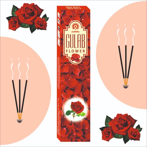 Devnirmit Gulab Flower Incense Sticks, Packaging Type : Boxes