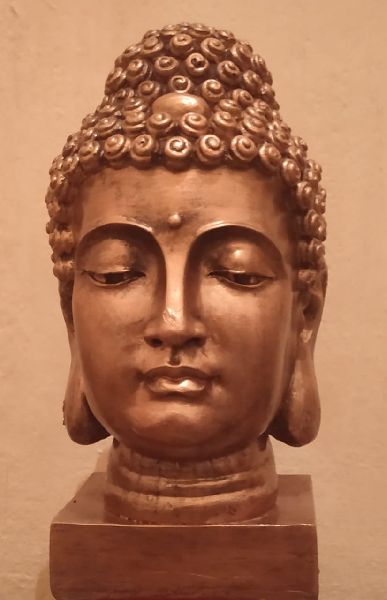 Fiberglass Buddha Head Statue, for Garden, Style : Antique