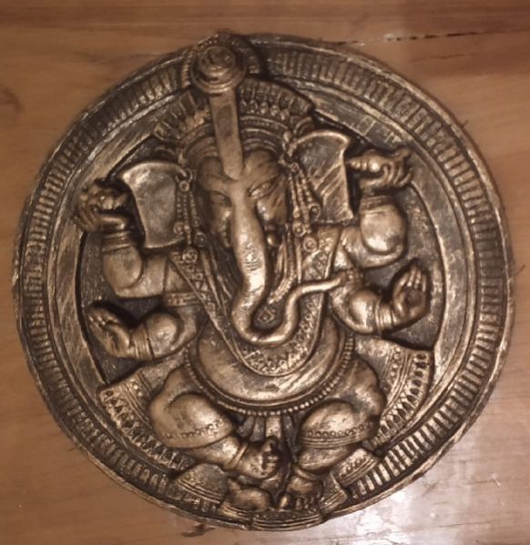 Chrome Plated Finish Plain Fiberglass Ganesha Wall Hanging, Size (Inches) : Multisizes