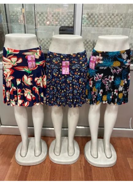 Floral Print Imported Short Skirt, Occasion : Party Wear